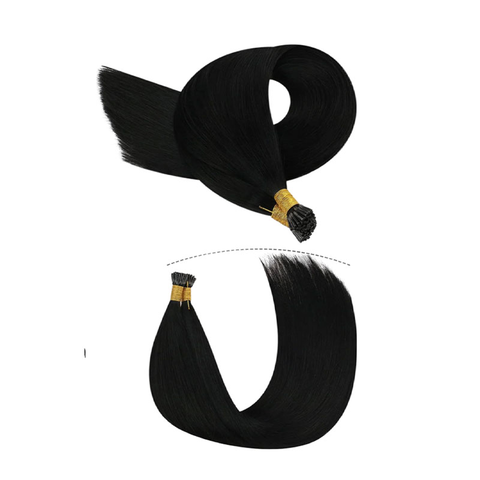 #1 Jet Black I-Tips 50 Strands