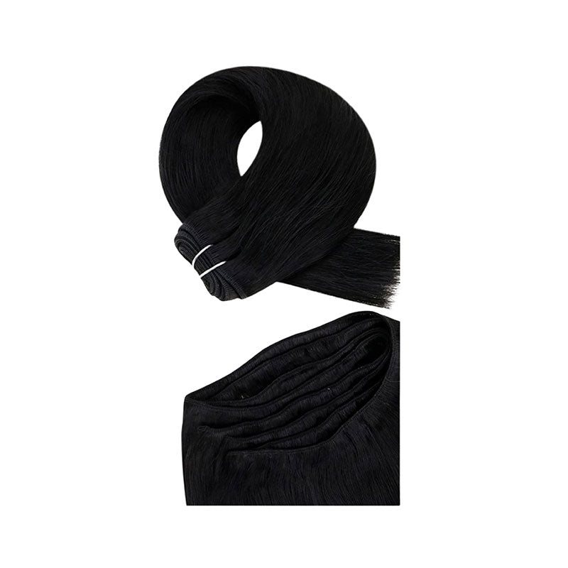 #1 JET BLACK MACHINE TIED WEFT