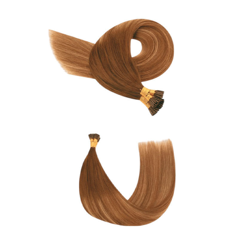 #10/14 Dark Blonde mixed with golden Blonde I-Tips 25 Strands